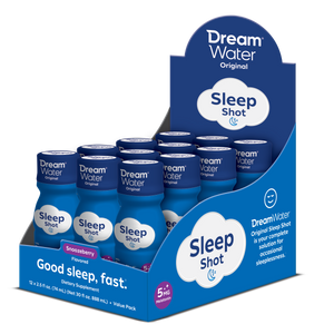 Dream Water Sleep Aid Shot - Snoozeberry Flavor - 12 pack