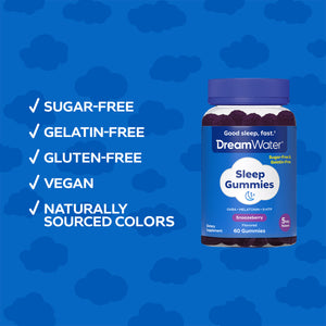 Dream Water Snoozeberry Sleep Gummies with Pectin - Sugar Free - 60ct
