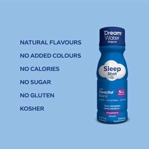 Dream Water Sleep Aid Shot - Snoozeberry Flavor - 12 pack