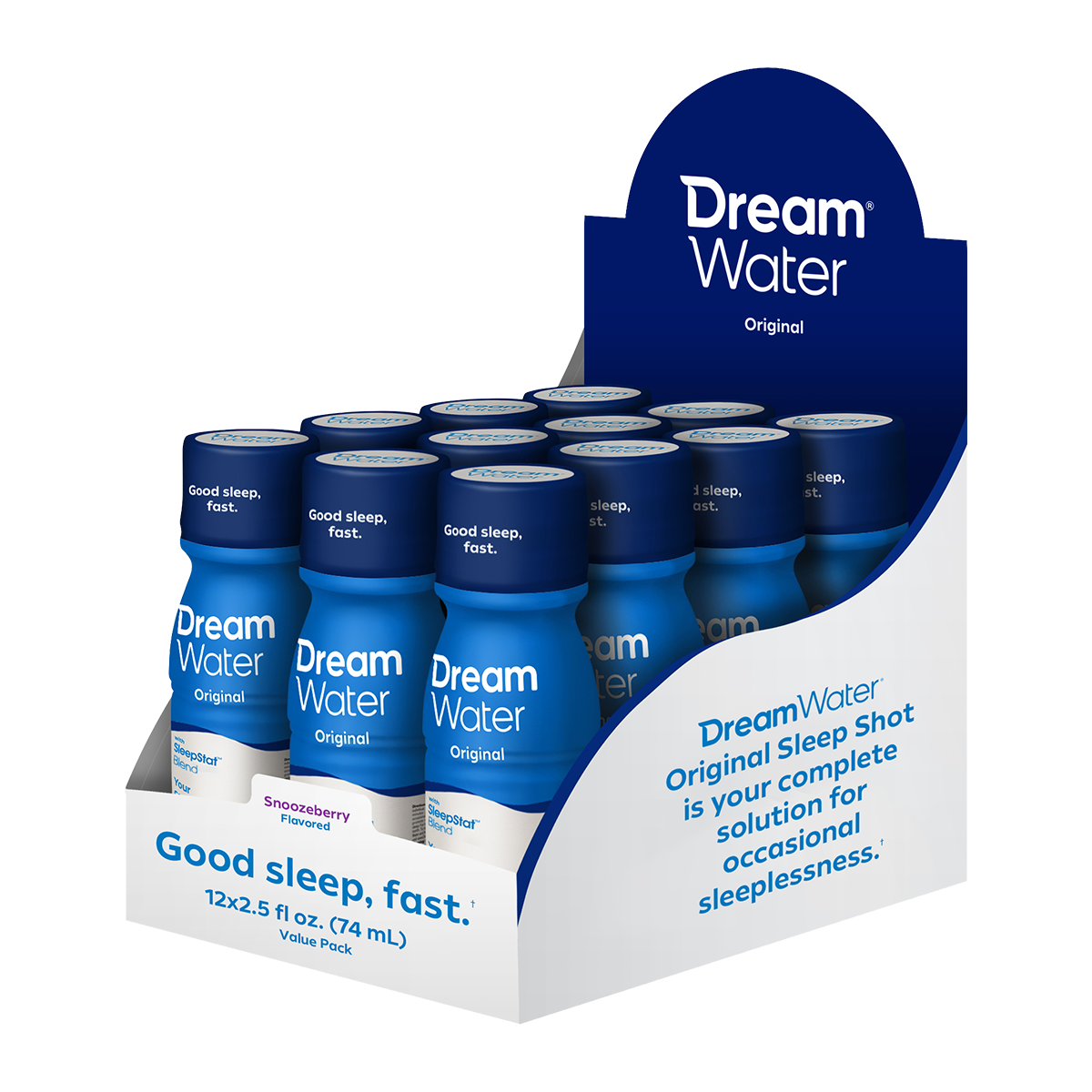 Dream Water Sleep Aid Shot Snoozeberry Flavor 12 pack Dream Water USA