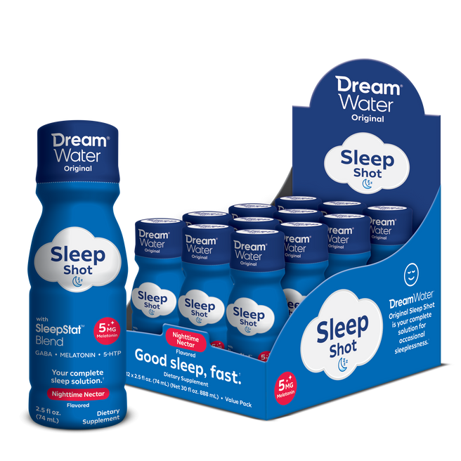 Dream Water Sleep Aid Shot - Nighttime Nectar Flavor - 12 pack