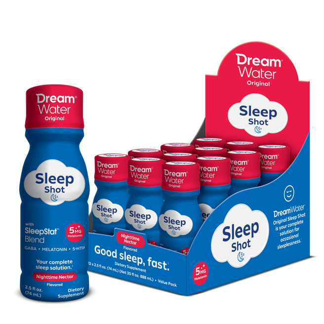 Dream Water Sleep Aid Shot - Nighttime Nectar Flavor - 12 pack