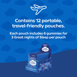 Dream Water Sleep Gummies with Pectin, Travel & Trial 6-count pouches - 12 pack