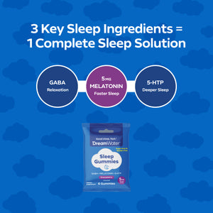 Dream Water Sleep Gummies with Pectin, Travel & Trial 6-count pouches - 12 pack