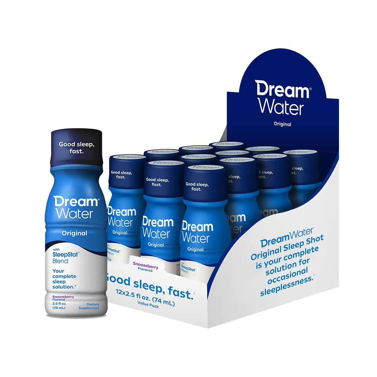 Dream Water Sleep Aid Shot Snoozeberry Flavor 12 pack Dream Water USA