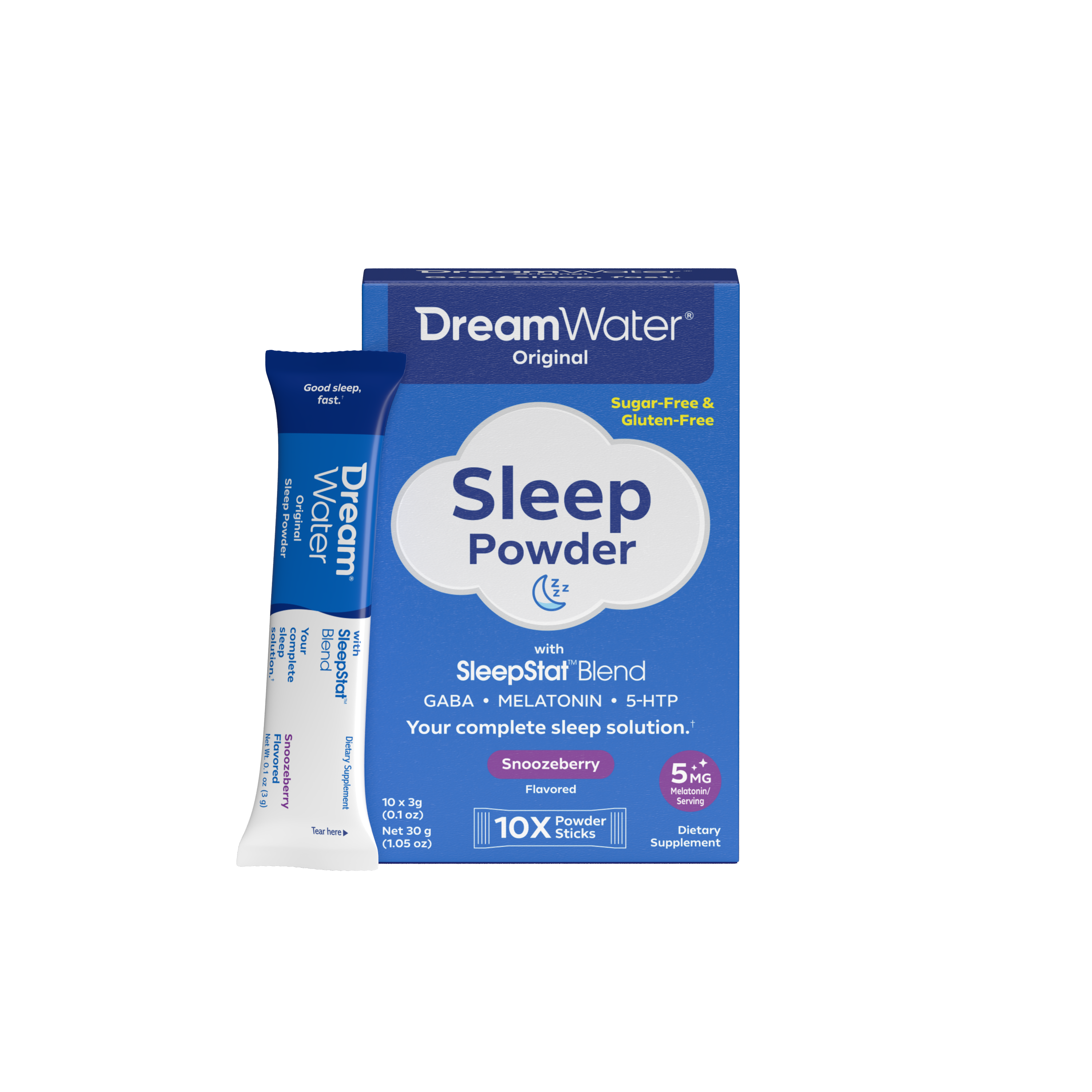 image-Dream Water Snoozeberry Sleep Powder, Sugar-Free, 10 pack