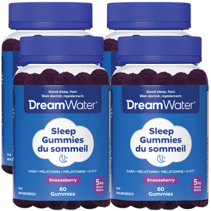 Dream Water Snoozeberry Sleep Gummies with Pectin - Sugar Free - 60ct (4-Pack)