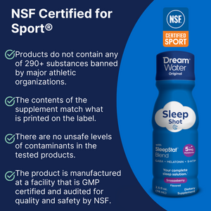 NSF Certified Dream Water Sleep Aid Shots - Snoozeberry Flavor -  12 pack