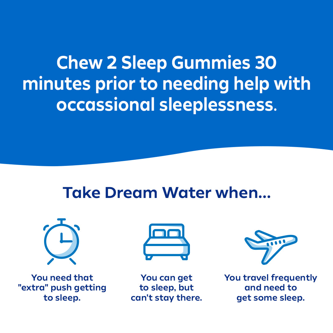 Dream Water Sleep Aid Gummies, Travel & Trial 6-count pouches - 12 pac –  Dream Water USA